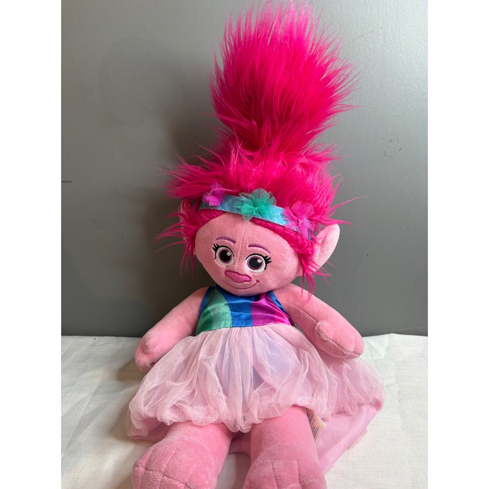 Build-A-Bear Trolls Band Together Poppy Plush Pink Stuffed Toy with Dress